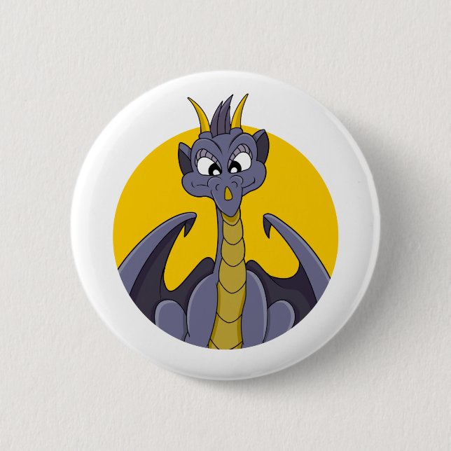Lila Cartoon Button (Vorderseite)