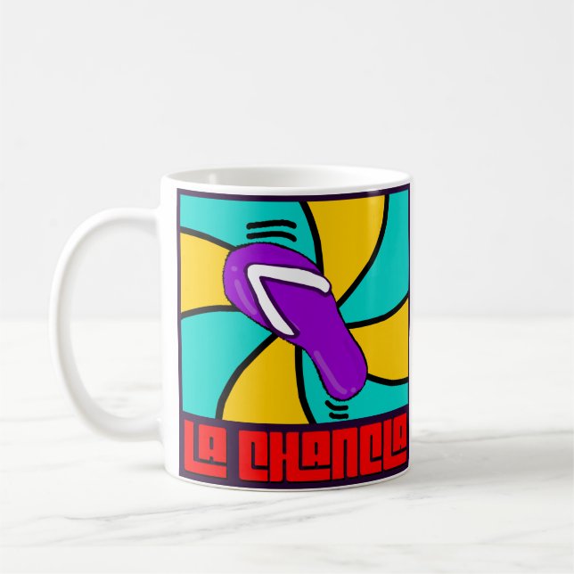Lila Cartoon Chancla Funny Spanish Latina Mama Kaffeetasse (Links)