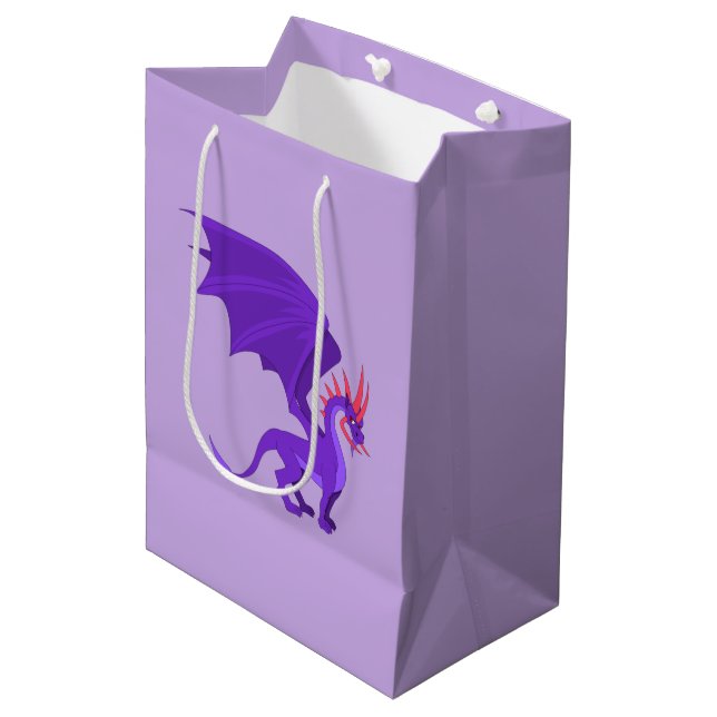 Lila Cartoon Mittlere Geschenktüte (Vorderseite Schrägansicht)