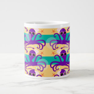 Lila Cartoon Octopus Unterwasser Fun Design Jumbo-Tasse