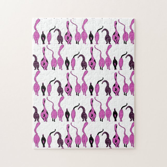 Lila Cat Hintern Muster (Vertikal)
