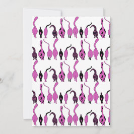 Lila Cat Hintern Muster Feiertagskarte