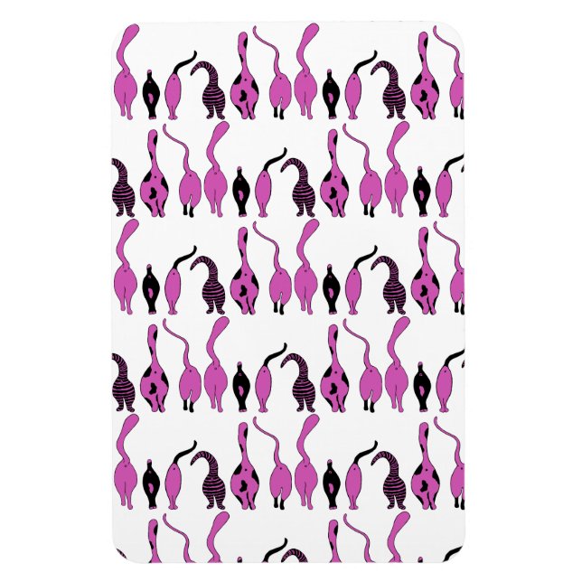 Lila Cat Hintern Muster Magnet (Vertikal)
