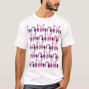 Lila Cat Hintern Muster T-Shirt