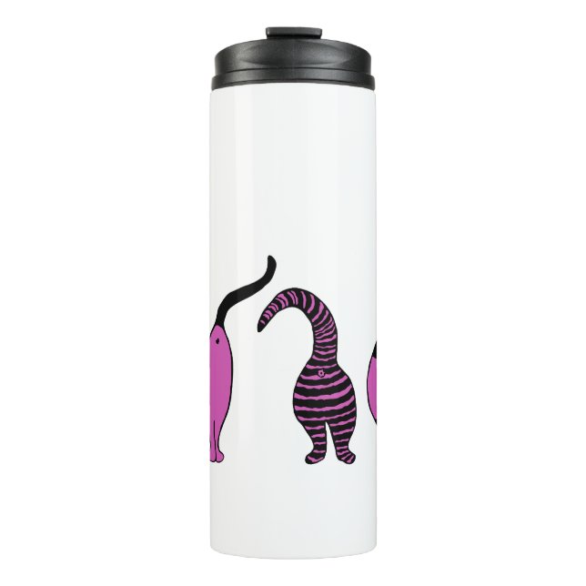 Lila Cat-Hintern Thermosbecher (Vorderseite)