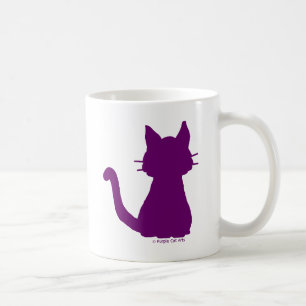 Lila Cat-Silhouette Kaffeetasse
