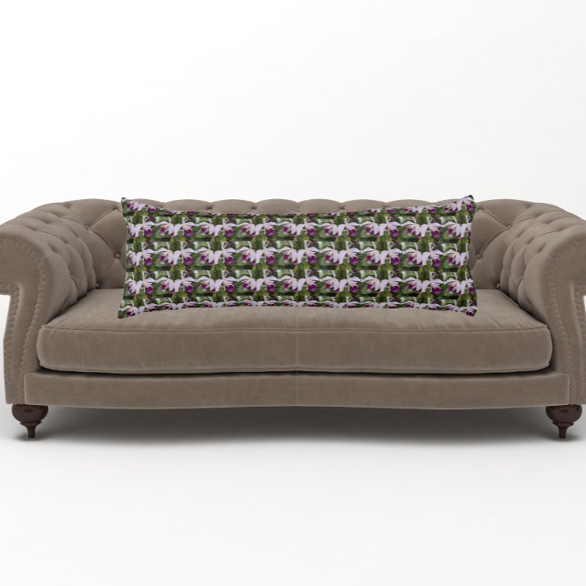 Lila Cattleya Orchias Blumenmuster Kissen (In Situ)