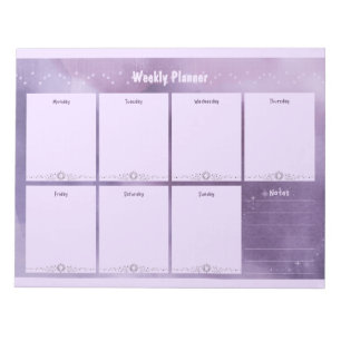 Lila Celestial Weekly Planner - Stilvoll Notizblock