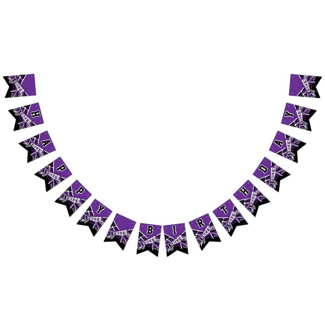 Lila Cheerleader Birthday Wimpelkette (Alle)