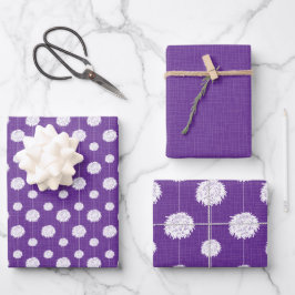 Lila Cheerleader Pom Pom Muster Geschenkpapier Set