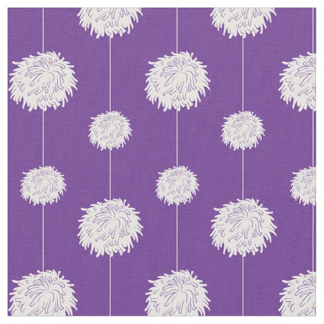 Lila Cheerleader Pom Pom Muster Stoff (Nahaufnahme)