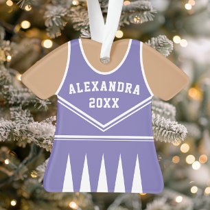 Lila Cheerleader Uniform Weihnachten personalisier Ornament