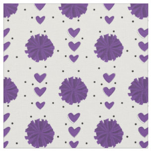 Lila Chefführer Pom Poms & Hearts Muster Stoff