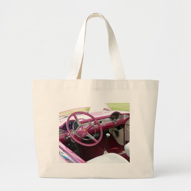 Lila Chevy Bel Air Jumbo Stoffbeutel (Vorne)