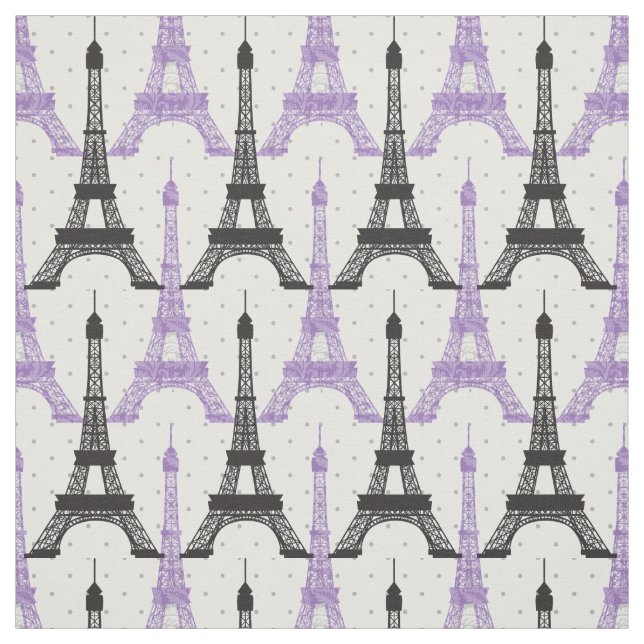 Lila-Chic-Eiffelturmmuster Stoff (Muster)