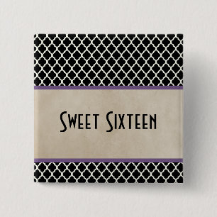 Lila Chic Quatrefolie Sweet 16 Taste Button