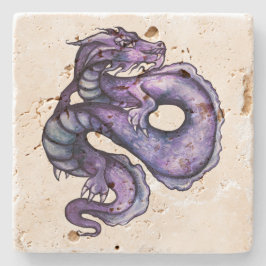 Lila chinesische Drachenkunst Steinuntersetzer
