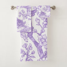 Lila Chinoiserie-Toile-Drache Kirschblüte