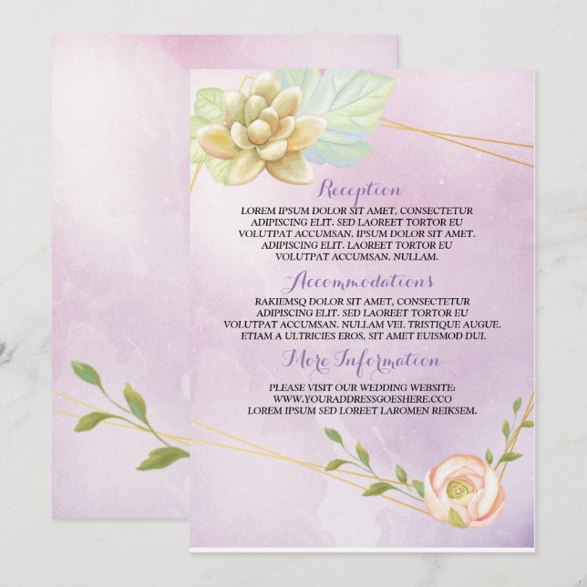 lila Chor Einladung (Vorne/Hinten)