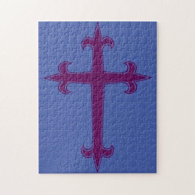 Lila Christliches Kreuz (Vertikal)
