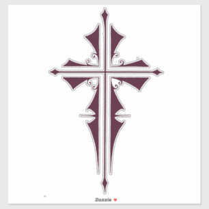 Lila christliches Kreuz Aufkleber