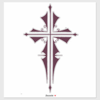 Lila Christliches Kreuz Aufkleber