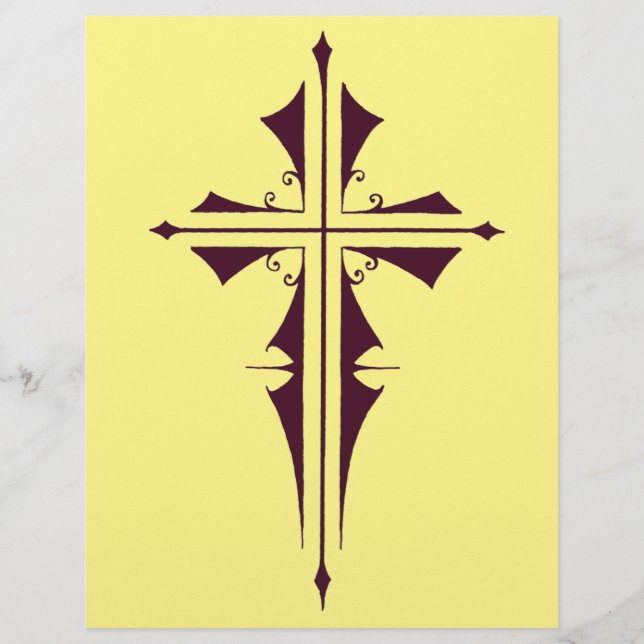 Lila Christliches Kreuz Flyer (Vorne)