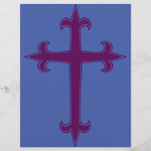Lila Christliches Kreuz Flyer