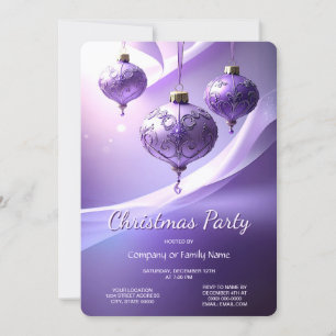 Lila-Christmas-Ball-Feiertags-Party-Einladung Einladung