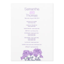 Lila Chrysanthemum-Hochzeitsprogramm