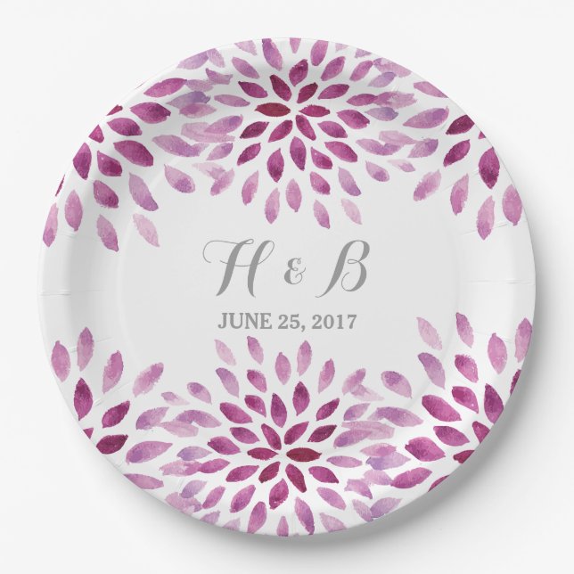 Lila Chrysanthemum-Papier-Teller Pappteller (Vorderseite)
