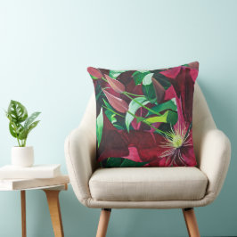 Lila Clematics Blume Grosser Platz Kissen