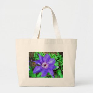 Lila Clematis-Blume Jumbo Stoffbeutel