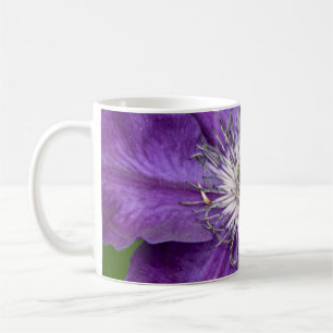 Lila Clematis Blume Kaffeekaffee Tasse