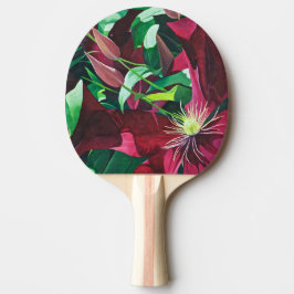 Lila Clematis Floral Tischtennis Schläger