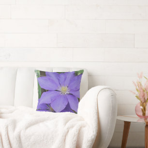 Lila Clematis Summer Floral Kissen