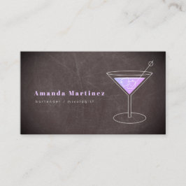 Lila Cocktail Barkeeper Mixologin Chalkboard Visitenkarte