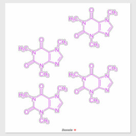 Lila Coffein-Molecule-Muster Aufkleber