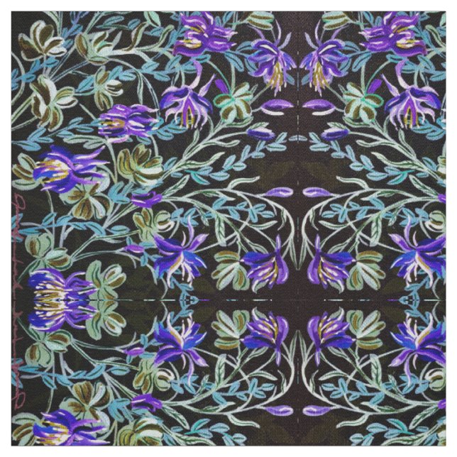 Lila Columbine-Fabric Stoff (Muster)