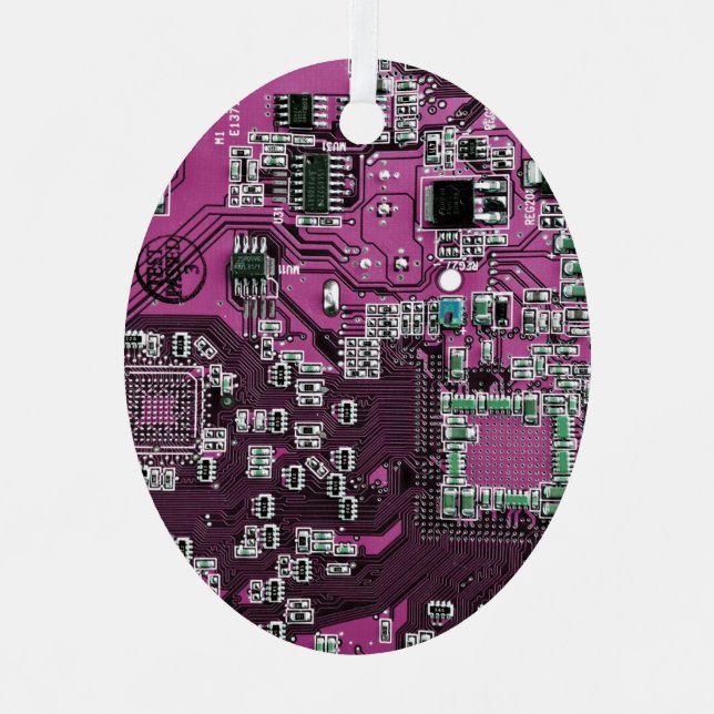 Lila Computergehäuse Ornament Aus Metall (Vorderseite)