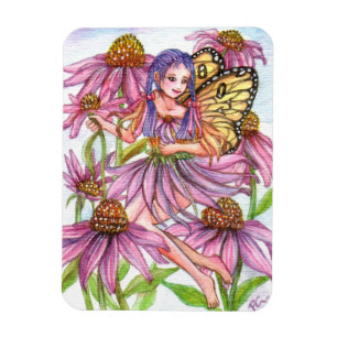 Lila Cone Blume Fairy Magnet
