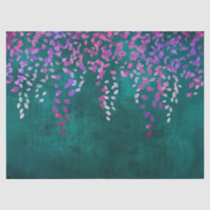 Lila Confetti auf Aquamariner Decoupage Seidenpapier