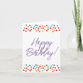 Lila Confetti Happy Birthday Card (innen leer)