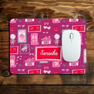 Lila Coquette-Ästhetik, girly, märchenhaftes Muste Mousepad