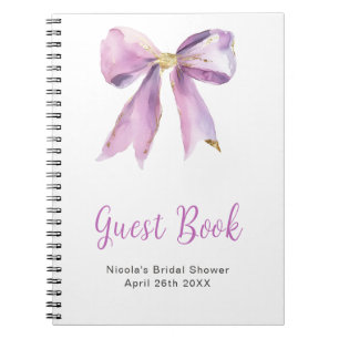 Lila Coquette-Bogen Hochzeitsempfang Gästebuch Notizblock