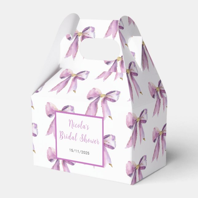 Lila Coquette Bow Brautparty Geschenkschachtel (Vorderseite)