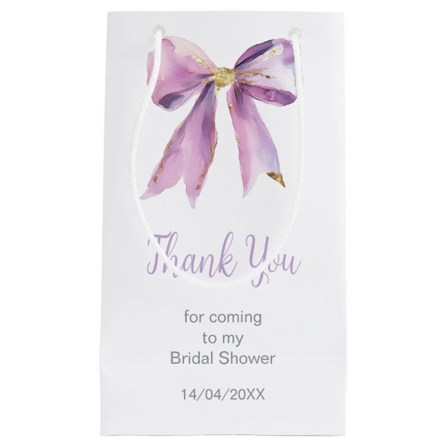 Lila Coquette Bow Brautparty Kleine Geschenktüte (Vorderseite)