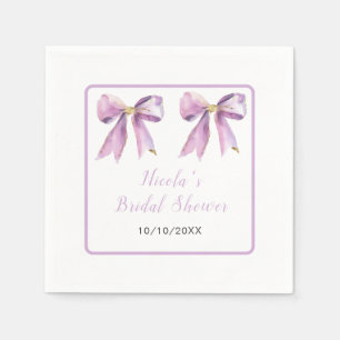 Lila Coquette Bow Brautparty Serviette