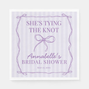 Lila Coquette Bow Brautparty Tischdekor Serviette