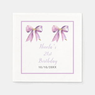 Lila Coquette Bow Geburtstagsparty Serviette